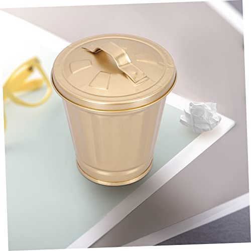 ABOOFAN Mini Caneca de Basura de Escritorio Rectangular con Tapa miniatura 3
