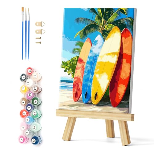 Natuyalo Paint by Numbers Kit Surfboard 12x16