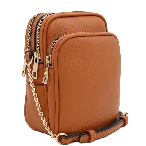 Image of FashionPuzzle Multi Pocket PU Leather Casual Medium Crossbody Bag with Adjustable Strap