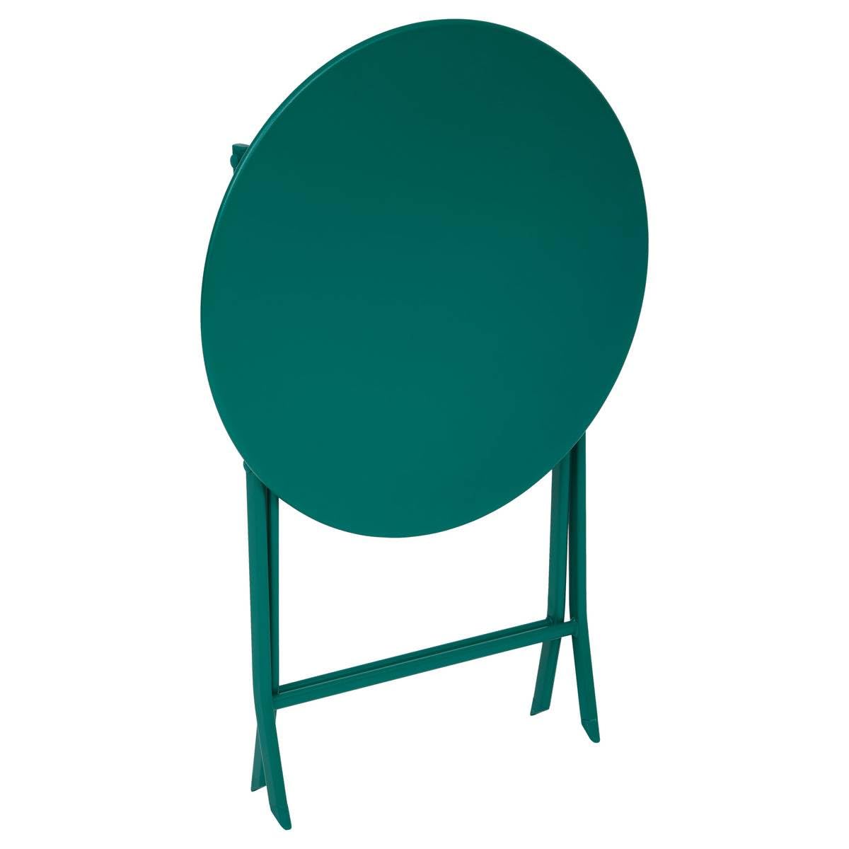 Hespéride - Tavolo da giardino rotondo pieghevole Greensboro, 2 posti, verde opale - Acciaio rinforzato antiruggine - Arredamento per giardino, balcone, terrazzo