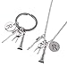 BESTOYARD 2 pcs Dentiste Cadeaux en Acier Inoxydable Dentifrice Collier et Porte-clés Brosse À Dents Vampire Dents Charme Collier Bijoux pour La Fête des Pères Cadeaux