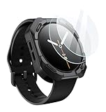 i-BLASON 44mm for Samsung Galaxy Watch 8 Case with Band [2X Tempered Glass Screen Protector] Hravy Duty Protection Durable Sport Shockproof Rugged Bumper Band for Galaxy Watch 8 [44mm], Black