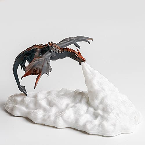 HaiMa Impression 3D Led Feu Dragon Glace Dragon Lampes Veilleuse Lumière Douce Rechargeable Pour Chambre Salon Camping Randonnée Maison Décor - Dragon De Glace