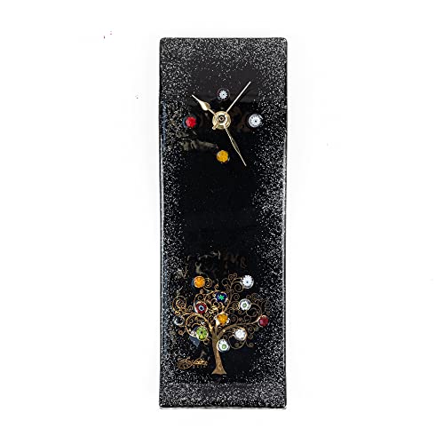 Sospiri Venezia Wall Clock Murano Glass Silent Mechanism Decorated with Murrines and Gold Leaf Gift Handmade Made in Italy (10x30) - Image 2