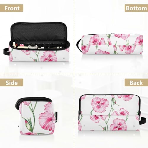 Bolsa de viaje para herramientas de cabello Pink Flowers con tapete para plancha y soporte para rizador, esencial portátil para viaje miniatura 5