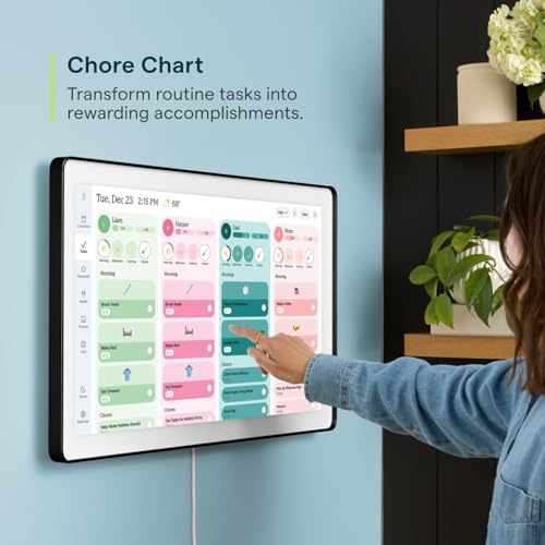 Skylight Calendar Max: 27-Inch Smart Digital Calendar & Chore Chart, Family Organizer with Interactive Touchscreen Display – Wall Mountable in Portrait or Landscape, Charcoal Shadowbox Frame - Image 5