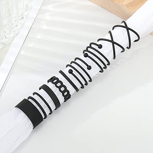 Black Knuckle Rings Set for Women Vintage Stackable Midi Rings Boho Crystal Pearl Sea Wave Finger Ring Pack4