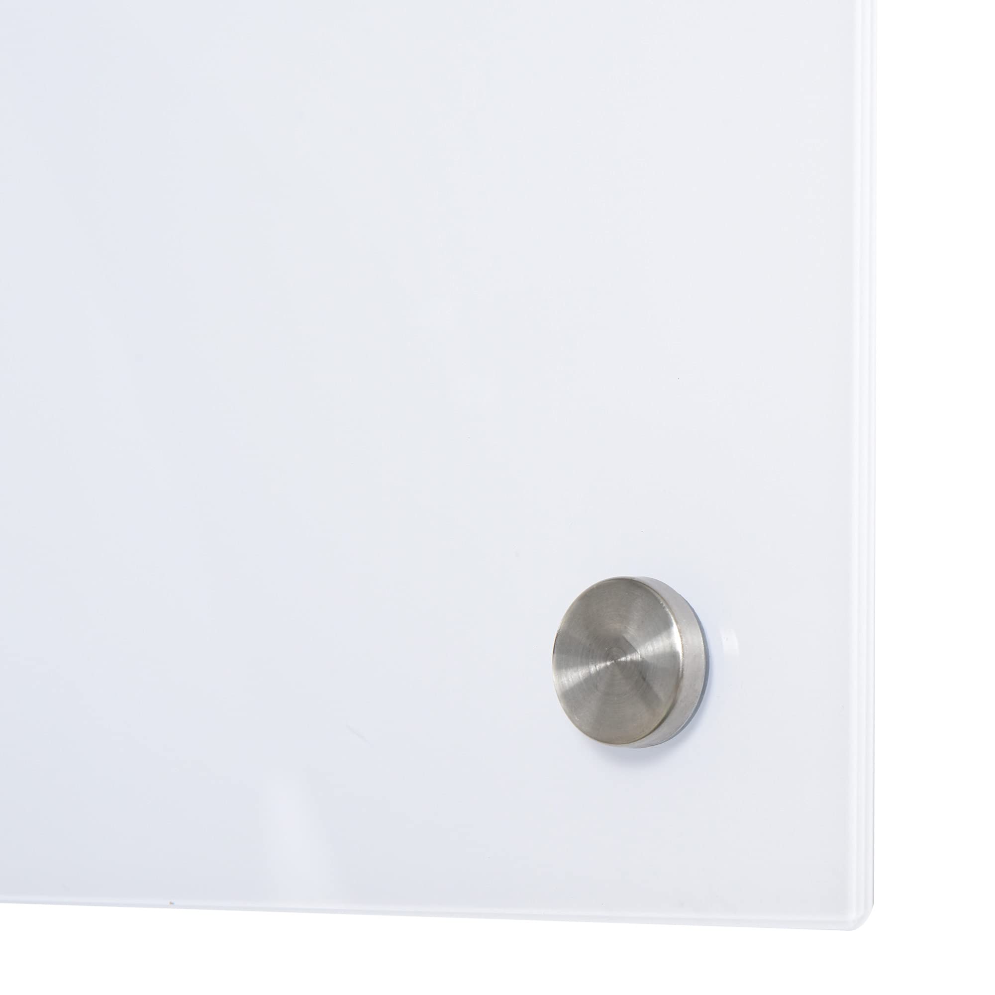 Vinsetto Pizarra de Cristal con Bandeja sin Marco 90x60x0,45 cm Blanco | Pizarra de Pared, Incluye 4 Rotuladores y Borrador