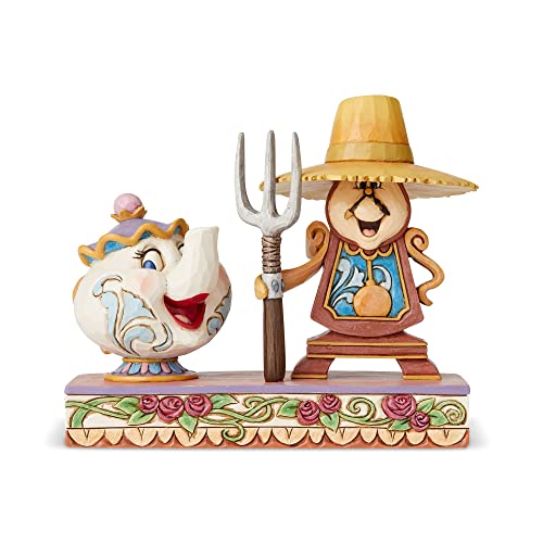 Disney Traditions, Figura de Ding Dong y la Señora Potts de 'La Bella y la Bestia', para coleccionistas, Enesco