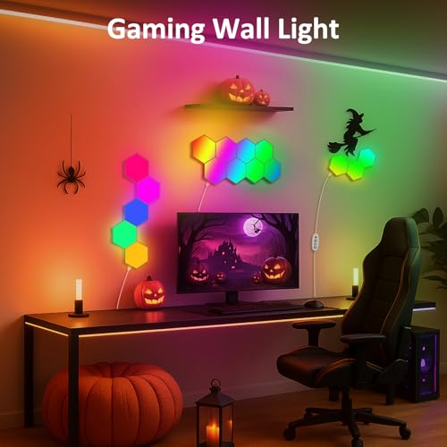 Kangtaixin Hexagonal LED Pared Luces 12pcs RGB Gaming Panel — Sincronización de Música Hexagonales Gamer Habitacion Pared Decoracion Lampara Smart App - imagen 5