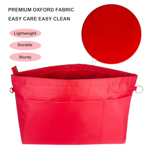 Image of Handbag Tote Purse Organizer Insert, Medium, Red