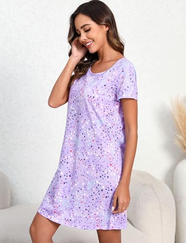Image of PNAEONG Women's Cotton Long Maxi Night Gown Nighty Dress Stylish Super Soft Comfortable | Soft Cotton Blend Nightshirt, Casual Printed Sleepwear, Comfy, Lightweight, Knee Length Nightdress for Sleep, Home, Lounge