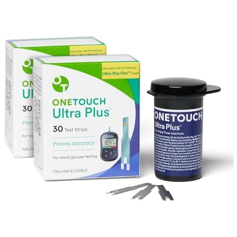 OneTouch Ultra Plus Test Strips For Diabetes Value Pack - 60 Test Strips | Diabetic Test Strips For Blood Sugar Monitor | Self Glucose Testing | (Only Works With OneTouch Ultra Plus Flex Meter) Cover