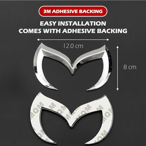 Image of Rear Trunk Evil M Emblem Logo Decor Badge Decal Compatible with Full Range of Mazzda 3 6 CX MX Miata, etc (Chrome)