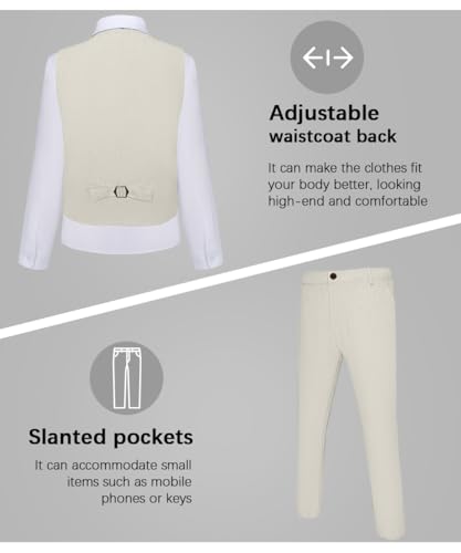 Men's 3 Piece Linen Suits Casual Lightweight Blazer Jackets Vest Pants Set for Wedding Business Prom Suit4