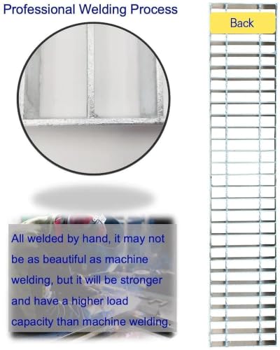 Image of Galvanized Steel Drain Grate, Driveway Channel Cover 40x8 in
