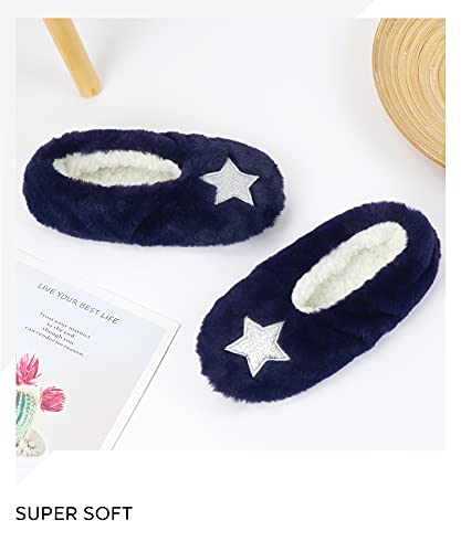 Image of Keyela Women Cozy Warm Slipper Socks, Non Slip Gripper Indoor House Socks | Soft warm cozy fabric, gripper anti-slip bottom for bedroom, lounge and all indoor daily use