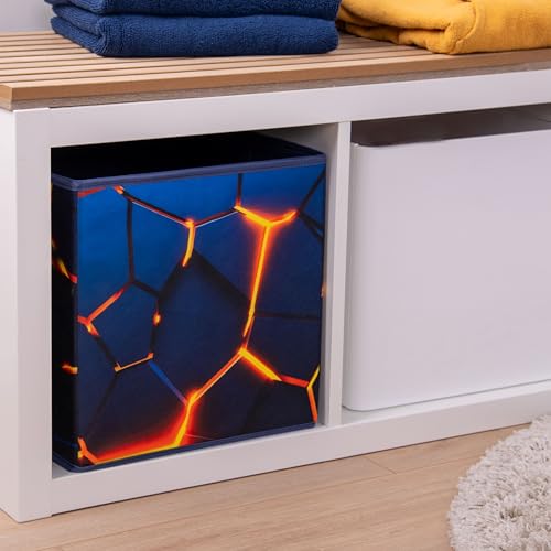 Herding Young Collection Aufbewahrungsbox, Lava 3D Effekt, 30 x 30 x 30 cm, Faltbare Box, Mehrfarbig