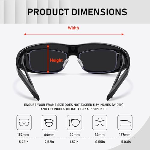Wzerry Sunglasses Fit Over Glasses Polarized for Men Women, Wrap-Around Glasses UV400 Protection for Driving and Outdoor4