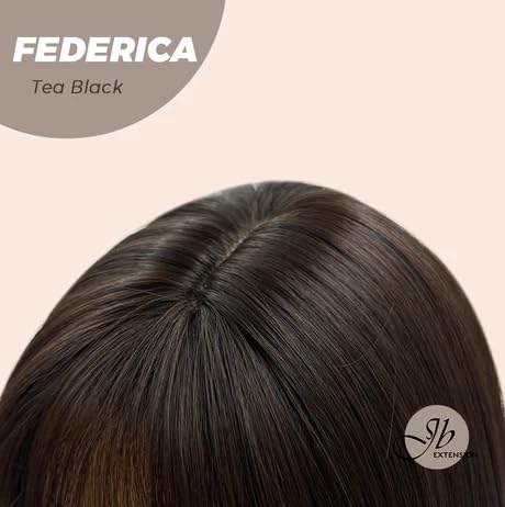 Miniatura 7 de FEDERICA - Peluca lacia marrón con flequillo completo, pelucas sin pegamento para mujer, pelucas de cabello largo sintético natural para uso diario