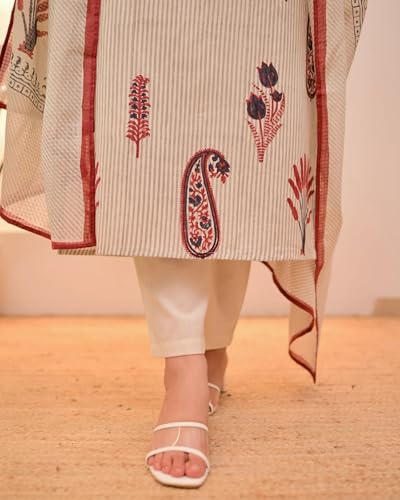 Image of Nermosa KLOSIA Women's Printed Straight Kurta and Pant with Dupatta Set