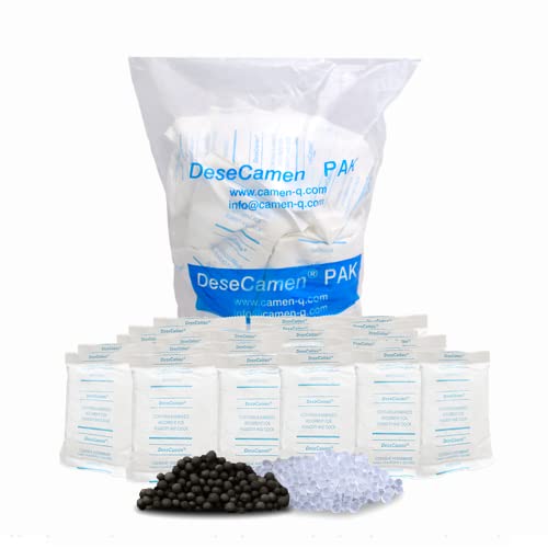 DeseCamen - Sílica gel con carbón activo de bambú - (120 gramos 25 sobres) 3 kg - Deshumificadores - Absorbente de humedad - Antihumedad - No tóxico - Inodoro - Desecante