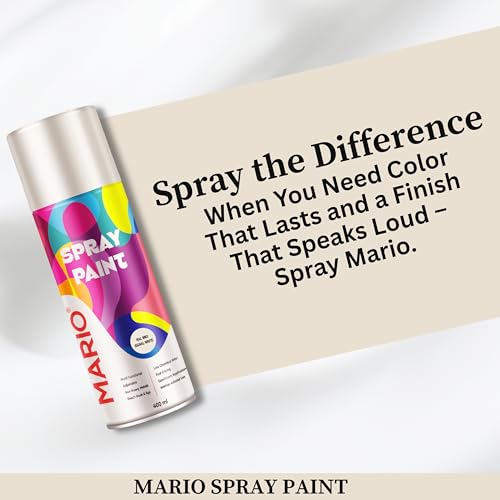 Image of Mario Spray Paint - RAL 9003 White (400ml) | Pure White Spray Paint for Cars, Bikes, Walls, Metal & Wood | Glossy Finish
