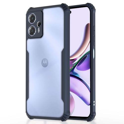 Image of Pikkme Moto G23 Back Cover | Crystal Clear Transparent Back | Ultra Hyrbid | Full Camera Protection | Raised Edge | Bumper Back Case (Blue)