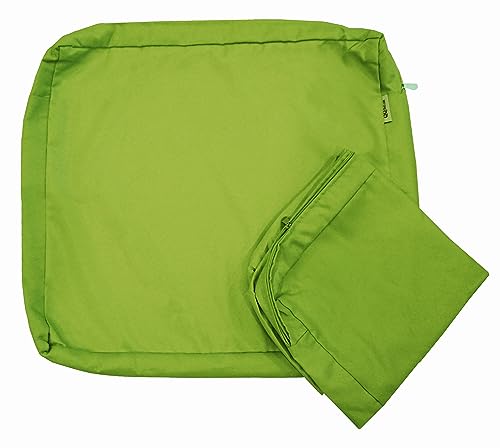 QQbed Paquete de 2 fundas de cojín resistentes al agua para sillas de patio al aire libre, color verde, 63.5 x 63.5 x 12.7 cm, solo fundas de repuesto