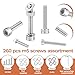 260 Pcs M5 Screws Assortment Kit, M5 Bolts Kit M5x 8/10/12/16/20/25/30/35mm, 304 Stainless Steel Hex Socket Head Screws Nuts Bolts and Washers Set