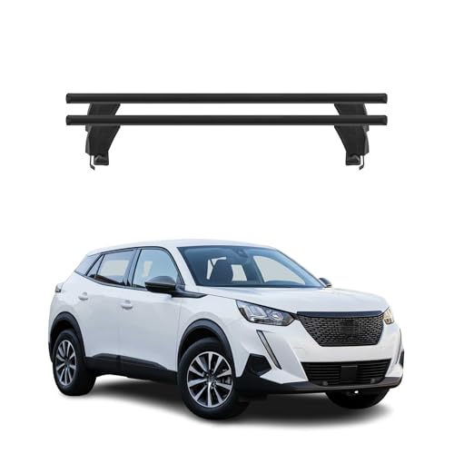 OMAC Barras Transversales Aluminio para Opel Crossland/Crossland X 2017-2025 – Antirrobo – Canal en T – City Crash Test – Máx 50 kg Gris