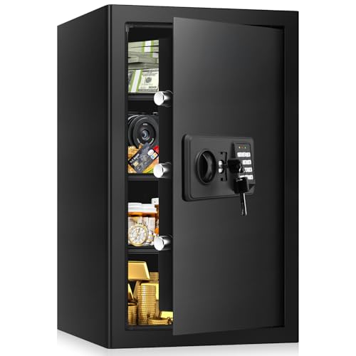 5.0 Cub Large Home Safes Fireproof Wterproof, Anti-theft Fireproof Safe with Programmable Keypad,...