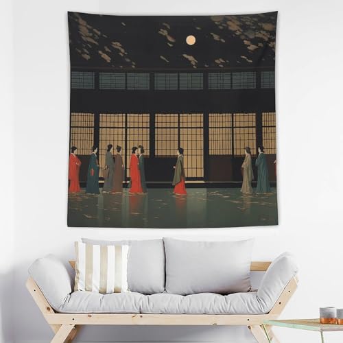 Tapisserie murale esthétique style oriental pour chambre fille