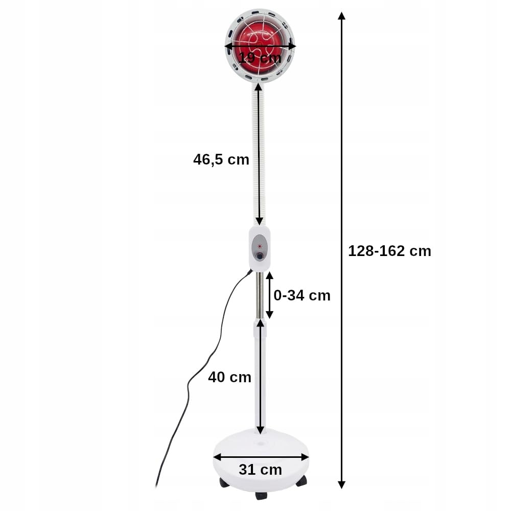 Lampa na podczerwień solux terapia czerwonym światłem lecznicza sollux grzewcza rozgrzewająca 275w mobilna podstawa L05