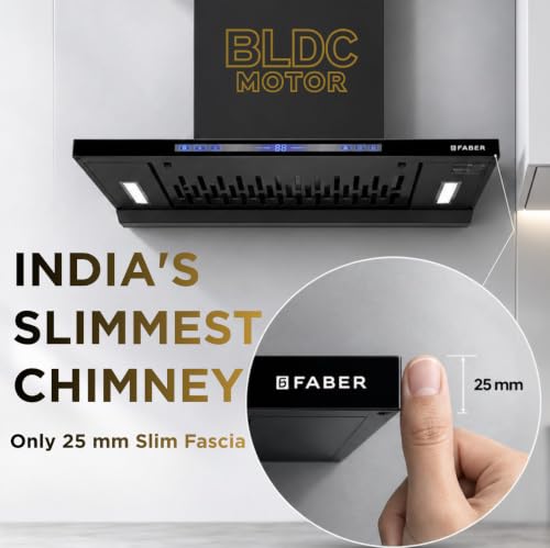 Image of Faber SLIMX 60cm 1500m /hr BLDC Autoclean Filterless T-Shape Chimney||Built In Oil Collector|Touch & Gesture Control|12Yr Motor,2Yr Comprehensive Warranty by Faber |HOOD SLIMX HC SC FL BK BLDC IN 60-T