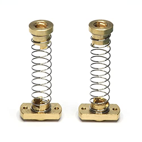 ReliaBot 2pcs T8 Tr8x4 Anti Backlash Spring Loaded Nut Elimination Gap Flange Cutted with 2-M3 Holes for 4mm Lead Acme Threaded T8x4 Lead Screw (2mm Pitch, 2 Start, 4mm Lead)