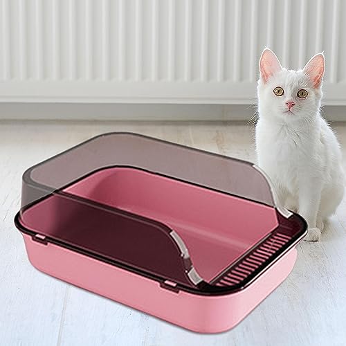 Arenero para gato con lados altos color rosa miniatura 5