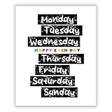 Druck-Palast Happy Each Day Poster - 40x50cm - Kunstdruck - Jugendzimmer Schlafzimmer - Modern Bunt Inspirierend - Hochwertiger semimatter Druck - Wanddeko für Selbstliebe Mental Health ohne Rahmen