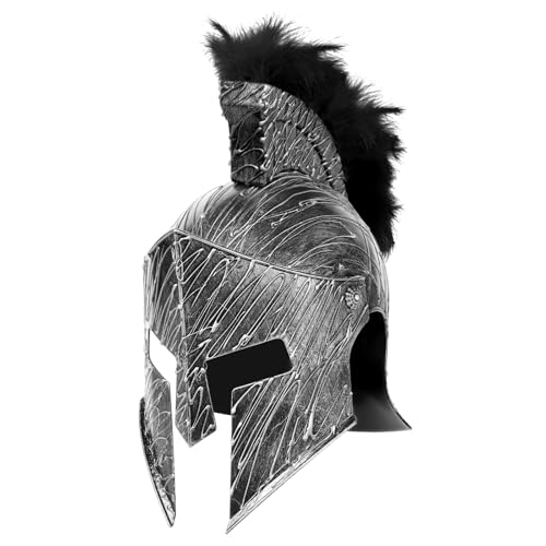 Servllcell Medieval Roman Knight Helmet,Plastic Greek Spartan Gladiator Helmet Medieval Costume Accessories,Halloween Hat