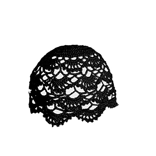 Gorro artesanal calado con diseño floral para mujer miniatura 1