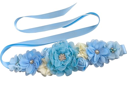 Flower Maternity Sash Belt for Baby Shower Baptism Sash Mommy to be Sash
