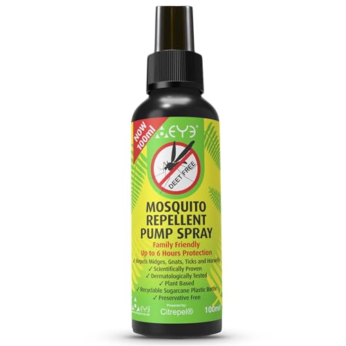 THEYE Natural Mosquito & Insect Repellent Spray – DEET-Free, Long-Lasting Protection, 100% Natural Ingredients, Safe for Skin, Travel-Friendly 100ml