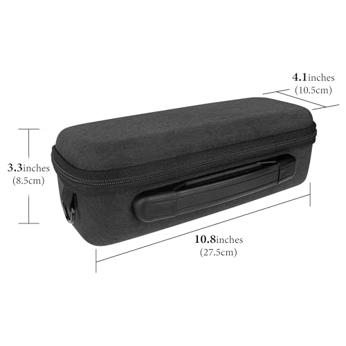 Image of Geekria Shield Speaker Case Compatible with JBL Flip 7 /6 /5 Replacement Hard Shell Portable Protective Carrying Bag with Cable Storage, Keychain Hook, Travel Shoulder Strap (Dark Grey)
