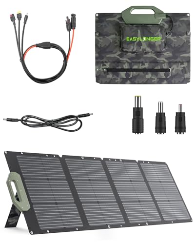 EASYLONGER 110W Foldable Solar Panel, ESP110 Portable Solar Charger for CPAP Battery ES960, Power...