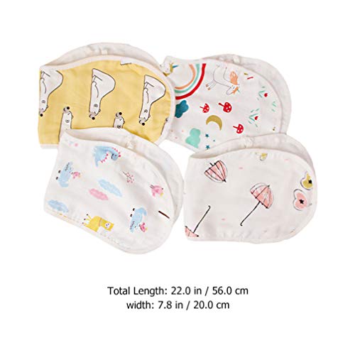 NUOBESTY Conjunto de Toalhas de AlgodÃ£o 4 PeÃ§as de BebÃª Toalhas Macias Babadores de Bandana de Be