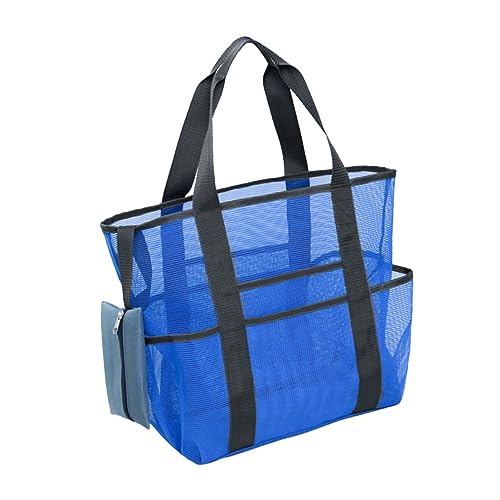 Ciieeo 1pc Heavy Duty Mesh Beach Tote Large Capacity Bag Pockets for Pool Market Picnic