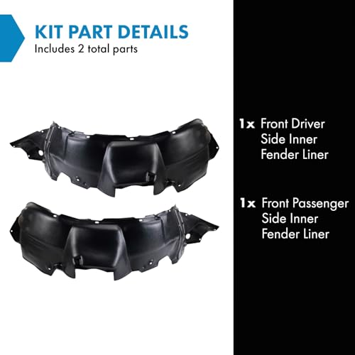 Image of TRQ Front Inner Fender Liner Set Compatible with 2004-2007 Toyota Highlander TO1250113 TO1251113