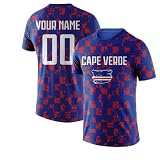 Genérico Camisetas de fútbol Personalizada para Mundial 2026 para Hombre Mujer niños con Nombre número (Cabo Verde)