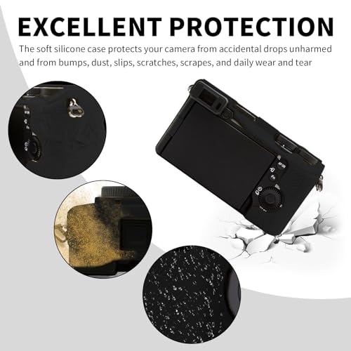 Easy Hood Capa de câmera para Sony Alpha 6700, capa protetora de silicone macio a6700 DSLR para câme