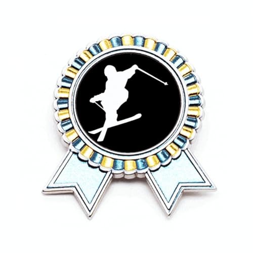 Pin's pour skis sportifs métal noir fixation solide